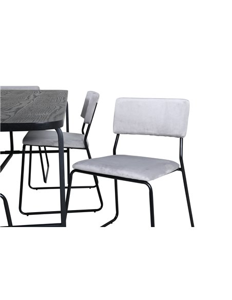 Matgrupp Uno med Kenth matstolar, 200 × 90 cm