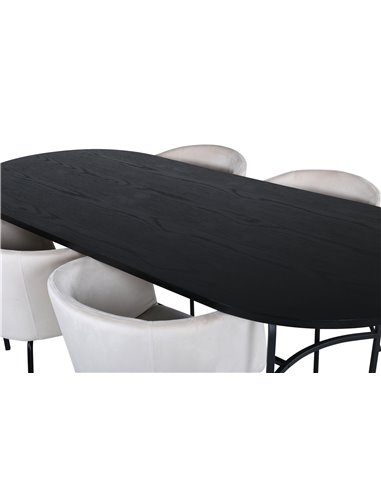 Matgrupp Skate med Berit matstolar, 200 × 90 cm