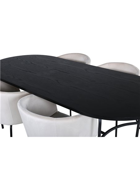 Matgrupp Skate med Berit matstolar, 200 × 90 cm