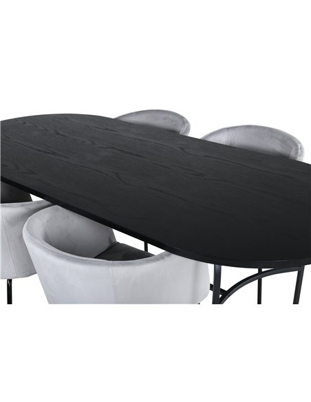 Matgrupp Skate med Berit matstolar, 200 × 90 cm