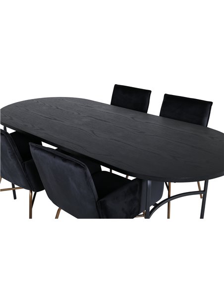 Matgrupp Skate med Petra matstolar, 200 × 90 cm