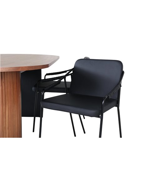Matgrupp Bianca med Tvist matstolar, 200 × 90 cm