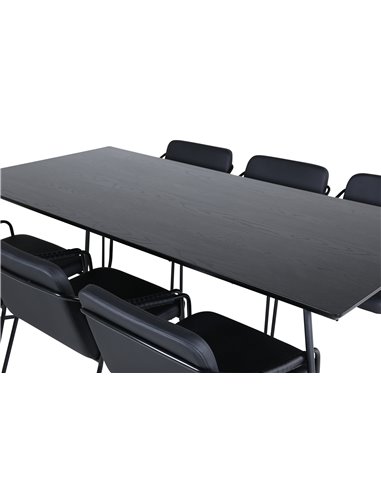 Matgrupp Petra med Tvist matstolar, 190 × 90 cm