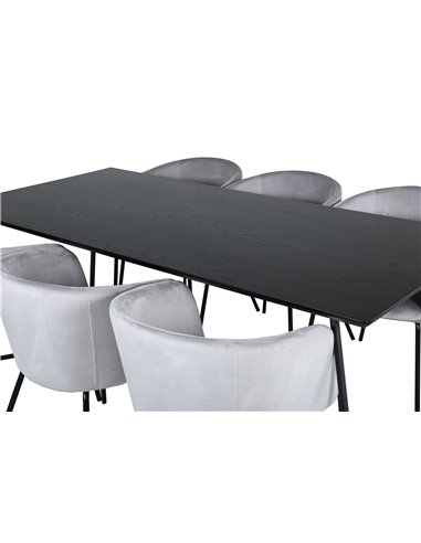 Matgrupp Petra med Berit matstolar, 190 × 90 cm