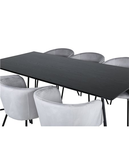 Matgrupp Petra med Berit matstolar, 190 × 90 cm