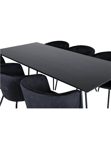 Matgrupp Petra med Berit matstolar, 190 × 90 cm