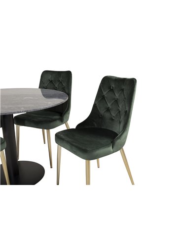 Matgrupp Estelle med Velvet Deluxe matstolar