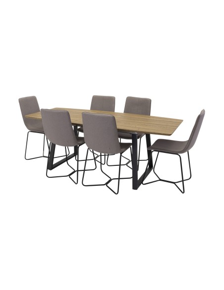 Matgrupp Inca med X matstolar, 160 × 85 cm