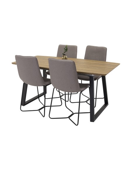 Matgrupp Inca med X matstolar, 160 × 85 cm