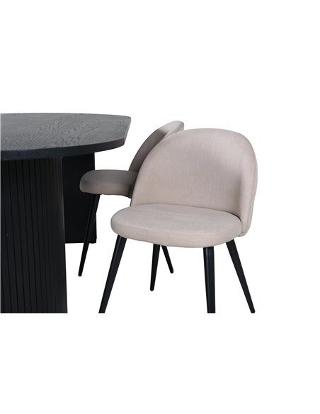 Matgrupp Bianca med Velvet matstolar, 200 × 90 cm