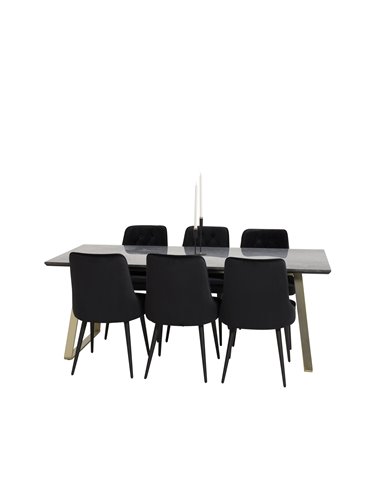 Matgrupp Estelle med Velvet Deluxe matstolar