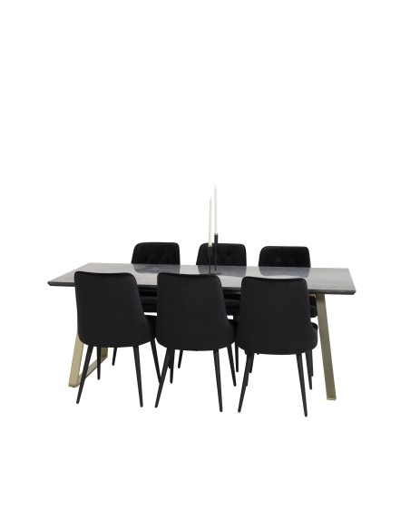 Matgrupp Estelle med Velvet Deluxe matstolar