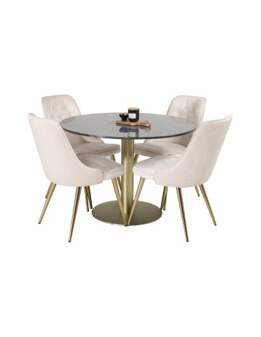 Matgrupp Estelle med Velvet Deluxe matstolar