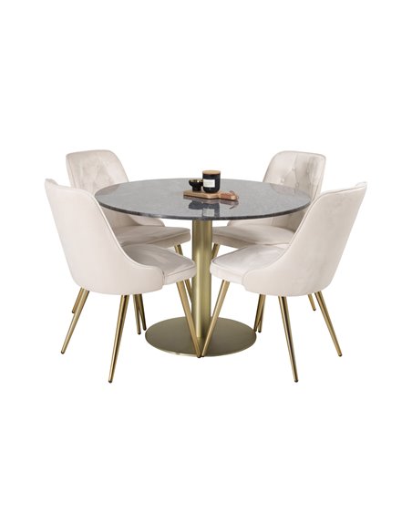 Matgrupp Estelle med Velvet Deluxe matstolar