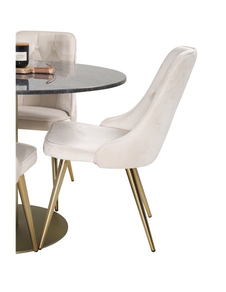 Matgrupp Estelle med Velvet Deluxe matstolar