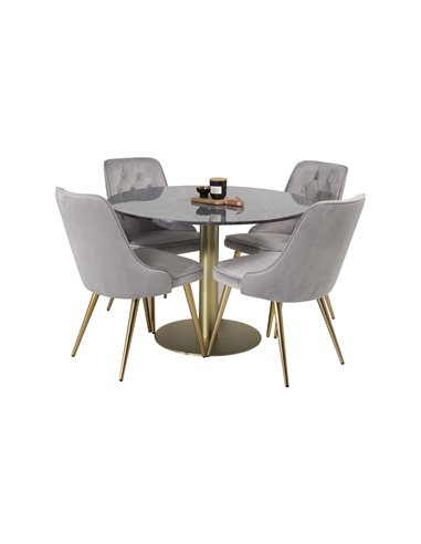 Matgrupp Estelle med Velvet Deluxe matstolar