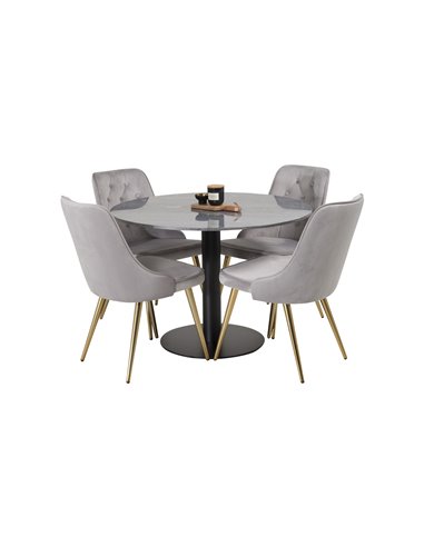 Matgrupp Estelle med Velvet Deluxe matstolar