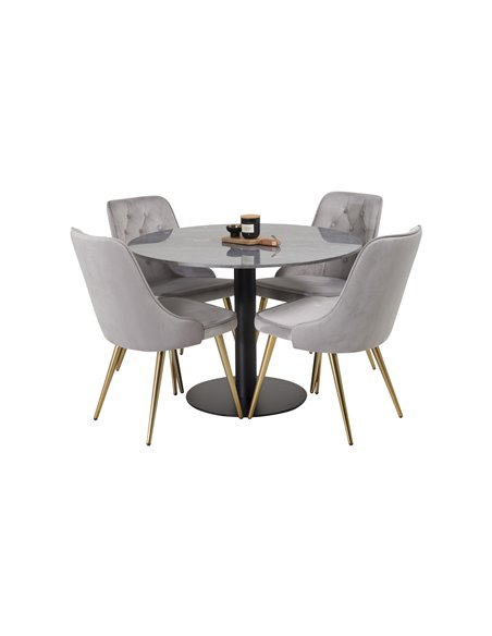 Matgrupp Estelle med Velvet Deluxe matstolar