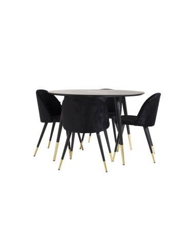 Matgrupp Dipp med Velvet matstolar