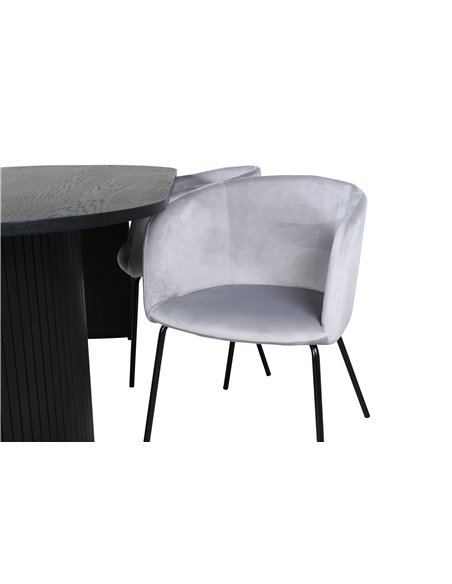 Matgrupp Bianca med Berit matstolar, 200 × 90 cm