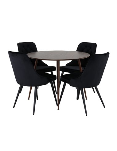 Matgrupp Plaza med Velvet Deluxe matstolar
