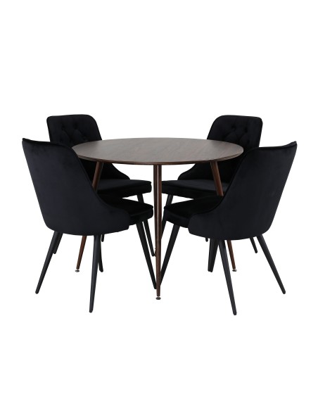Matgrupp Plaza med Velvet Deluxe matstolar
