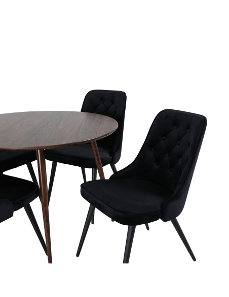 Matgrupp Plaza med Velvet Deluxe matstolar