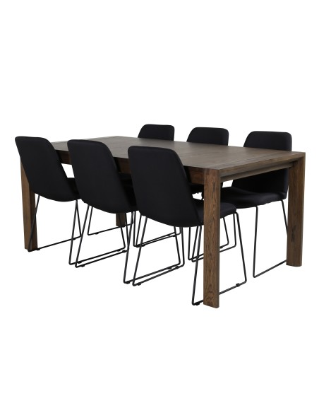 Matgrupp Slider med Muce matstolar, 170 × 95 cm