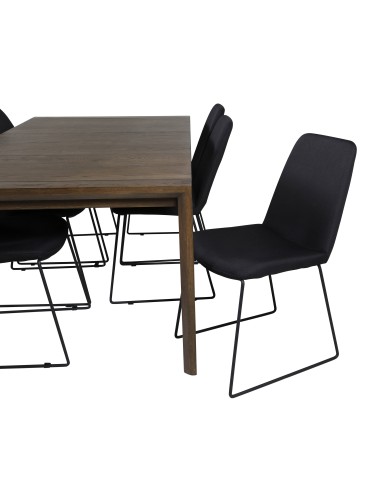 Matgrupp Slider med Muce matstolar, 170 × 95 cm