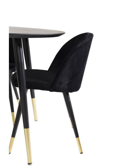 Matgrupp Dipp med Velvet matstolar