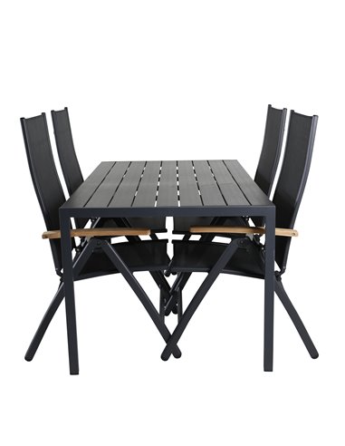 Matgrupp Break med Panama matstolar, 150 × 90 cm