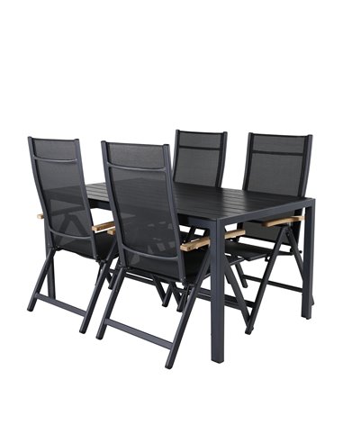 Matgrupp Break med Panama matstolar, 150 × 90 cm