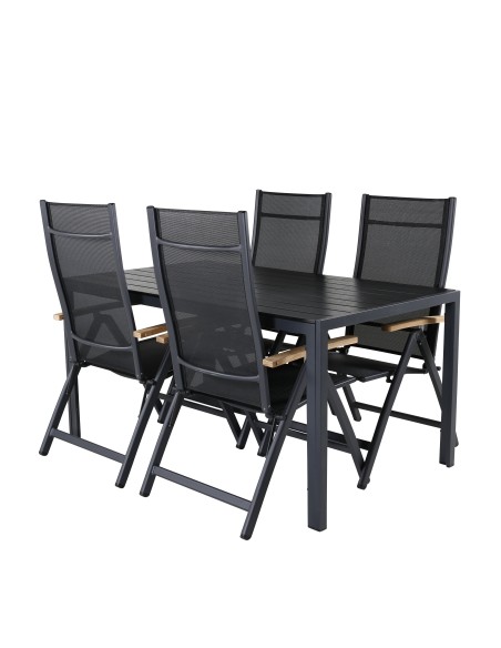 Matgrupp Break med Panama matstolar, 150 × 90 cm