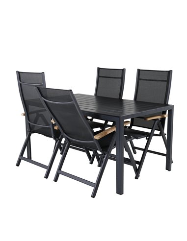 Matgrupp Break med Panama matstolar, 150 × 90 cm