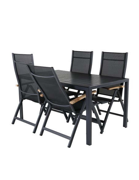 Matgrupp Break med Panama matstolar, 150 × 90 cm
