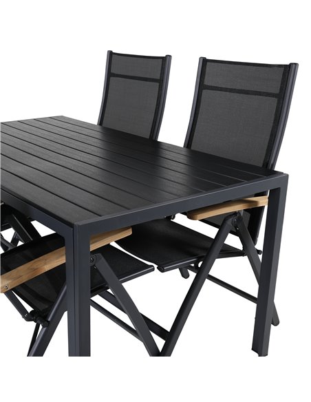 Matgrupp Break med Panama matstolar, 150 × 90 cm