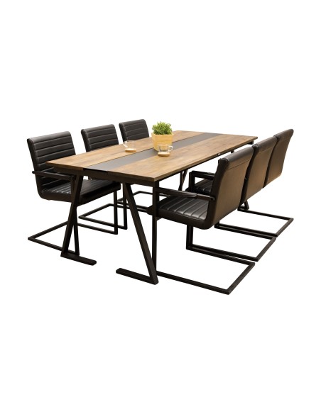 Matgrupp Jakarta med Art matstolar, 200 × 90 cm