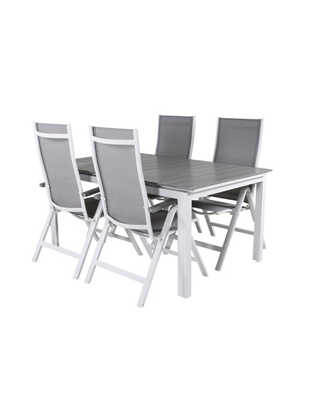 Matgrupp Levels med Albany matstolar, 160 × 100 cm