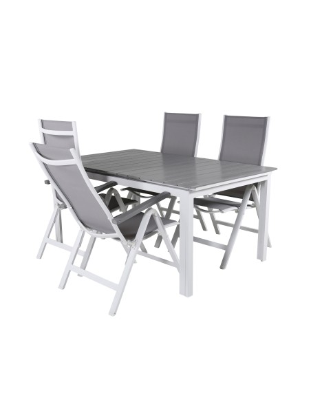 Matgrupp Levels med Albany matstolar, 160 × 100 cm