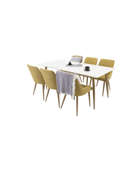 Matgrupp Polar med Plaza matstolar, 180 × 90 cm