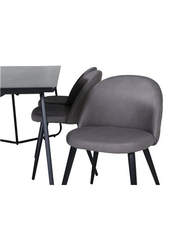 Matgrupp Petra med Velvet matstolar, 190 × 90 cm