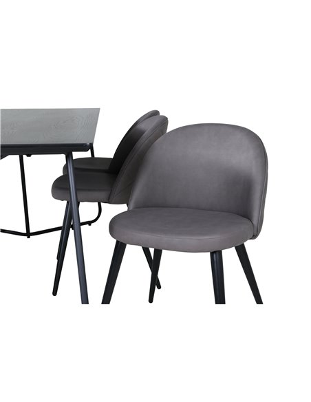 Matgrupp Petra med Velvet matstolar, 190 × 90 cm