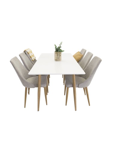Matgrupp Polar med Leone matstolar, 180 × 90 cm