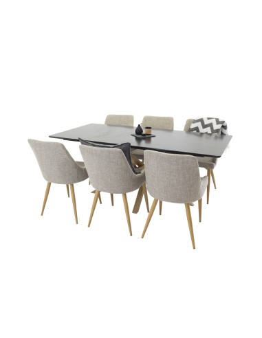 Matgrupp Piazza med Plaza matstolar, 180 × 90 cm