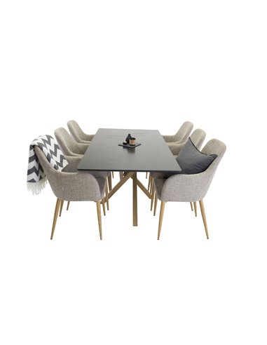 Matgrupp Piazza med Comfort matstolar, 180 × 90 cm