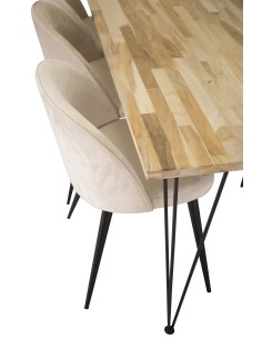 Matgrupp Bali med Velvet matstolar, 200 × 90 cm 2