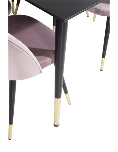Matgrupp Dipp med Velvet matstolar, 180 × 90 cm