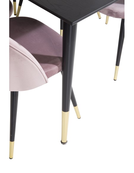 Matgrupp Dipp med Velvet matstolar, 180 × 90 cm