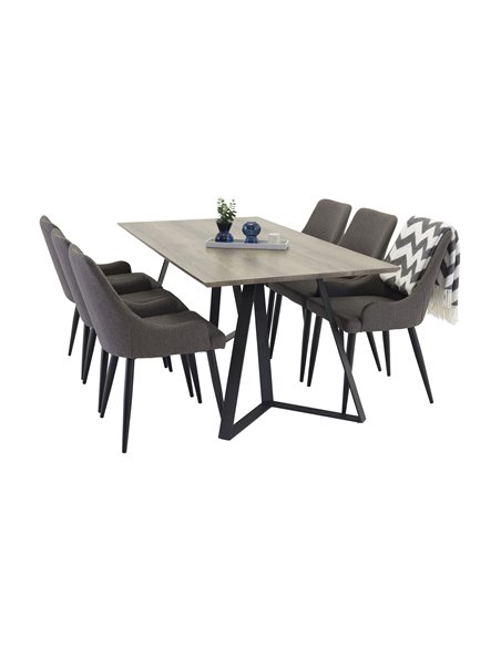 Matgrupp Marina med Plaza matstolar, 180 × 90 cm