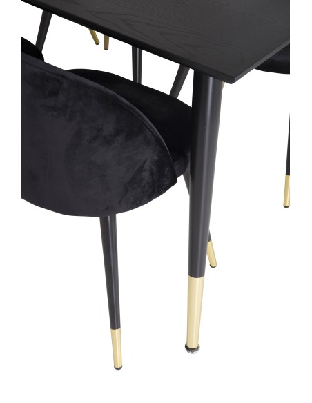 Matgrupp Dipp med Velvet matstolar, 180 × 90 cm
